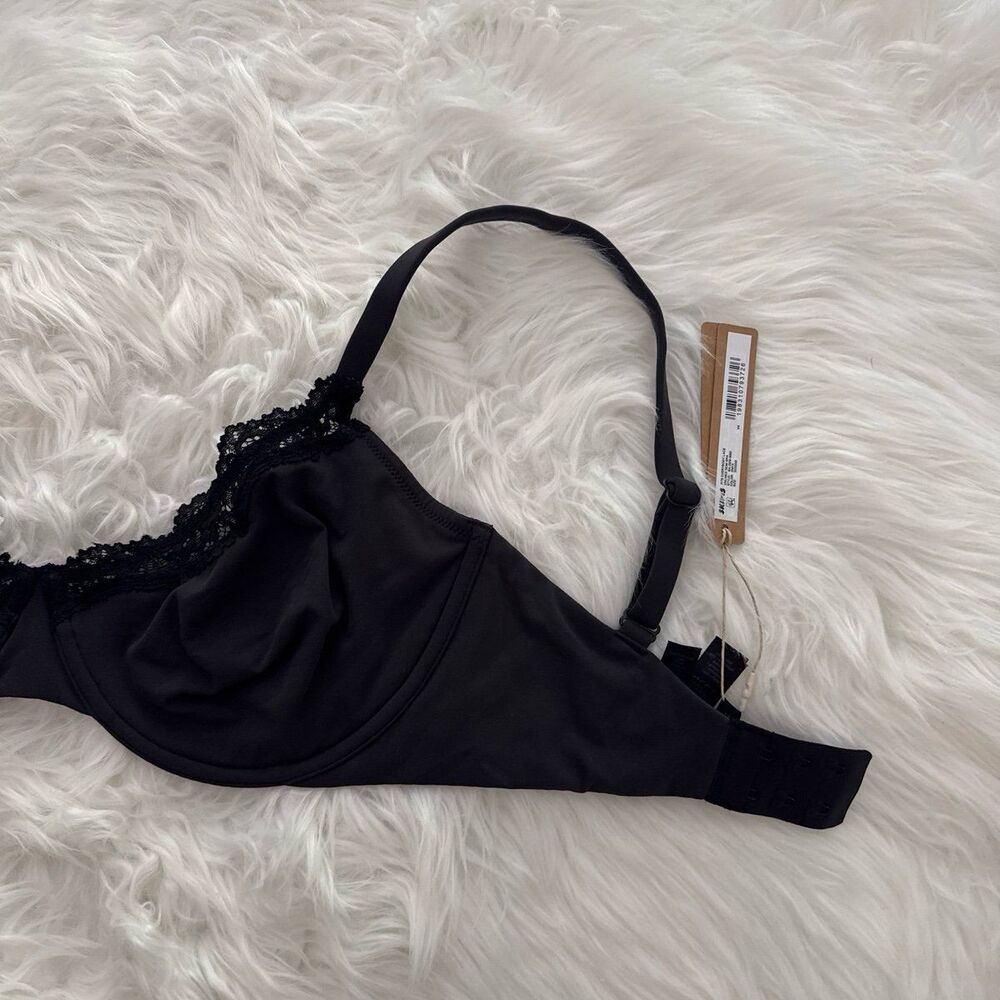 Skims Fits Everybody Lace Demi Underwire Bra Onyx Size 32DDDD - Picture 4 of 7